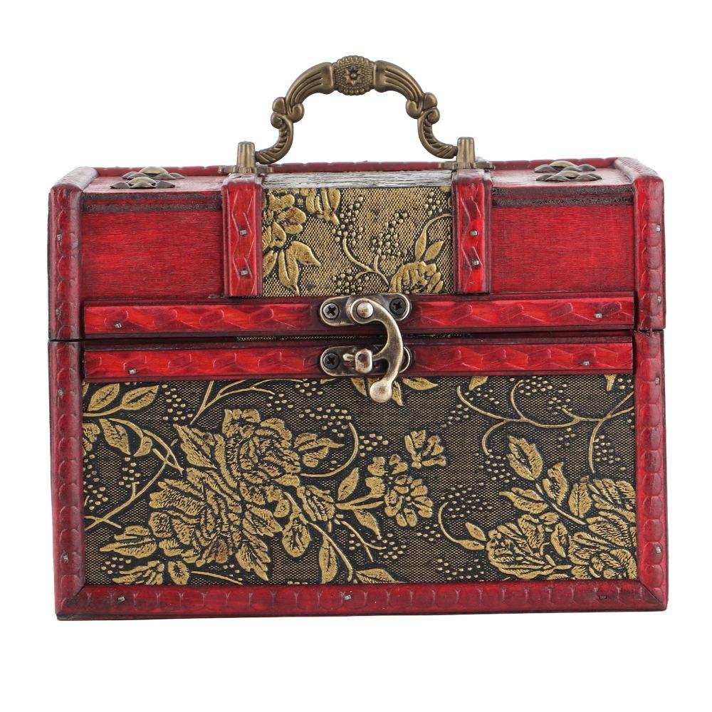 PU Jewelry Display Case Wooden Portable Jewelry Box Practical Jewelry Box Organizer Travel Use