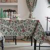Jacquard Tablecloth Christmas Contrasting Holly Table Cloth Holiday Versatile Rectangle