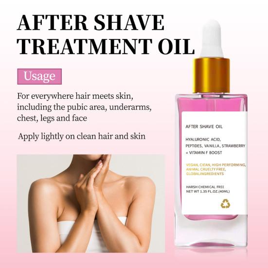 40ML Strawberry After Shave Oil Fruit Vanilla Extract Soothing Hydrating Women After Shave Ingrown Hair Treatment Essential Oil
