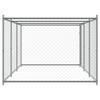 Dog Kennel with Door Gray 6 x 2 x 1.5 m Galvanized Steel