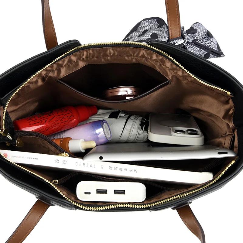 High Quality Women's Designer Solid Color Luxury Shoulder Leather Bags for Women High Capacity