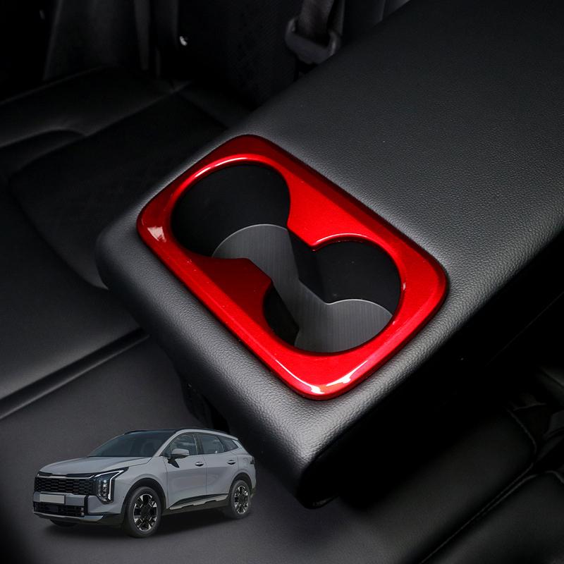 Decoration Water Cup Frame For KIA Sportage NQ5 Red Armrest Box Frame Cars Accessories Styling Stickers Interior