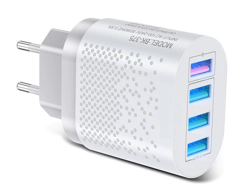 Quick Charge 3.0 Ładowarka Sieciowa 4X Usb 48W Koanni La15_Biała