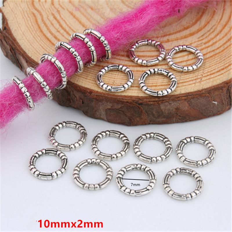 5pcs/bag Silver Metal Hair Rings Braid Dreadlocks Bead Hair Cuffs Dread Tube Charm Dreadlock for DIY Hair Accessaries