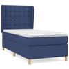 VidaXL Lit à sommier tapissier avec matelas Bleu 90x190 cm Tissu - Modèle 3128811