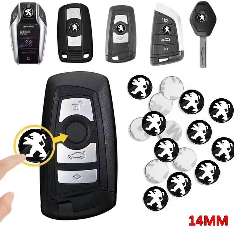 Эмблема-значок для автомобильного пульта-брелока 14 мм, наклейка с радиокнопкой для Peugeot 308 408 508 RCZ 208 3008 2008 206 207 108 406 407 408 206 207 208 306 307