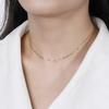 Jewellery S925 Sterling Silver Necklace European and American Adjustable 14K Gold Plain Chain