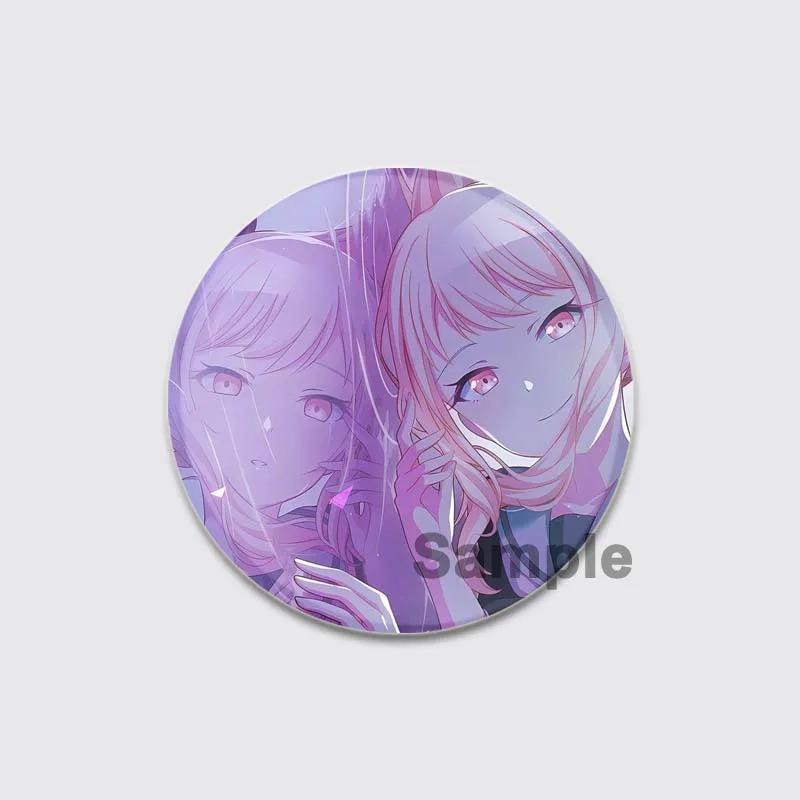 32/44/58mm Anime Mizuki Akiyama Badges Project SEKAI Brooch Round Brooches Jewelry Creative Art Pins for Backpack Decor Gift Accessory