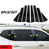 1Set Car Window Pillar Posts Door Trim Cover Piano Black For Nissan Rogue 14-20