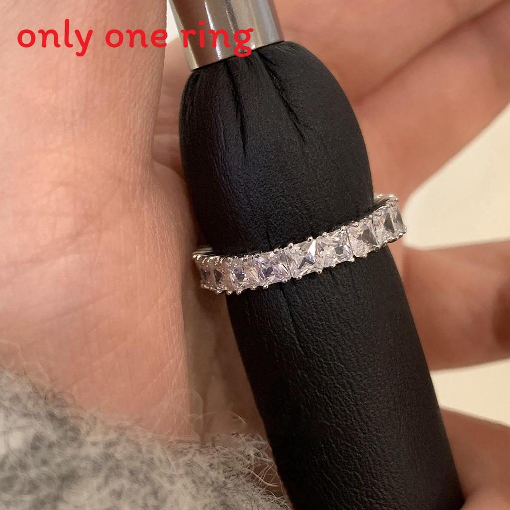 Медное Геометрическое Открытое Кольцо с Цирконами Женский Стильный Аксессуар для Офиса