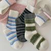 Autumn Winter Thick Warm Cute Socks Korean Wool Stripe Designer Socks Middle Tube Kawaii Casual Harajuku Women Socks