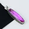 Длинный серебряный кулон с розовым мистическим топазом из стерлингового серебра 925 пробы — дизайн ручной работы, повседневные украшения, уникальные подарки с кулоном с мистическим топазом
