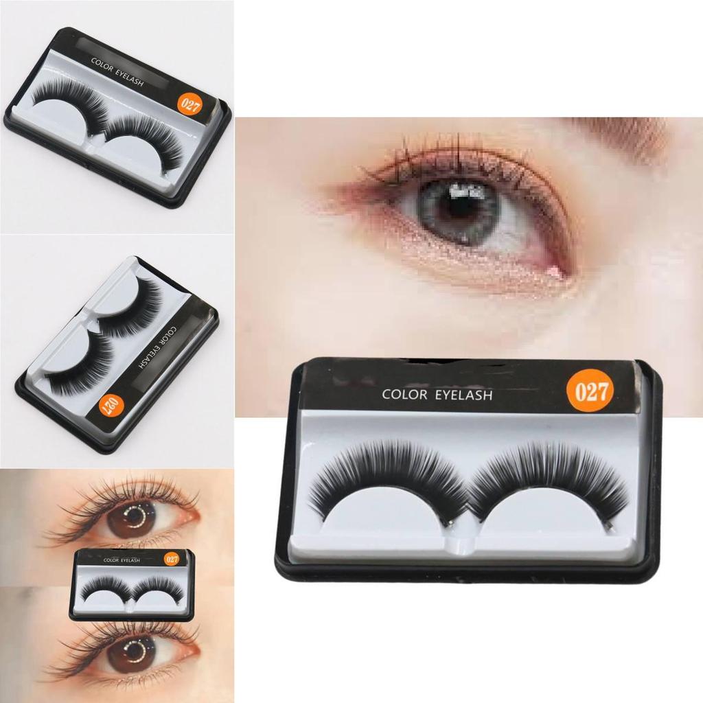 027 Натуральные длинные накладные ресницы оптом 2000 пар ручной работы на хлопковой основе