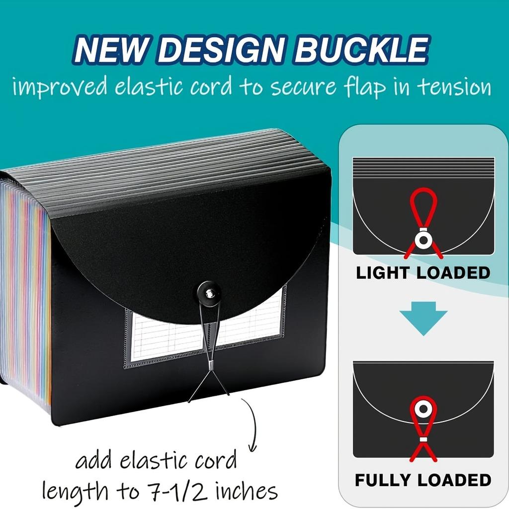 Расширяющаяся папка-аккордеон 13/24, формат А4, портативный органайзер для документов с цветными вкладками для студентов