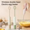 Ручной электрический венчик с двойными головками для взбивания, выпечки, вспенивания кофе, молочной пены, перемешивания, кухонный миксер из пищевого материала
