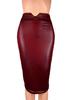 Temperament Commuting Imitation Leather Natural Waist Triangle Opening Hip and Knee Mid Skirt Hip Skirt
