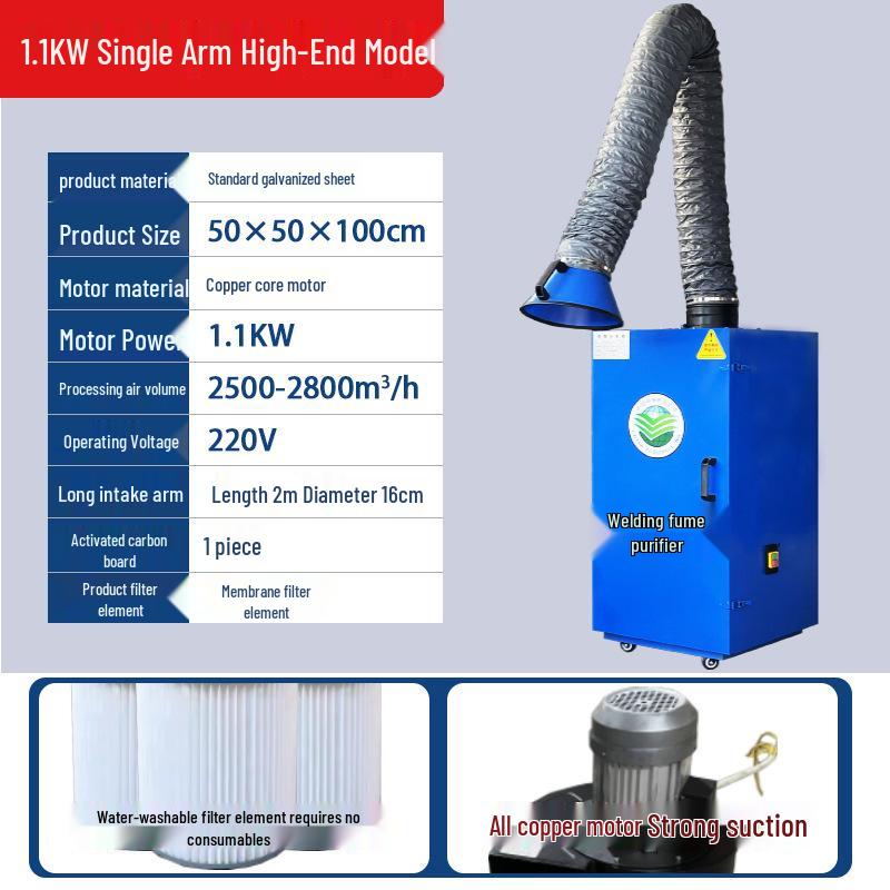 Mobile Electric Welding Fume and Dust Collector - Industrial Smoke Extractor