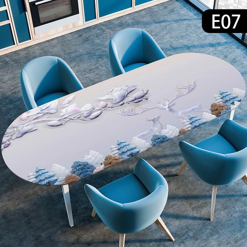 1 шт. Водонепроницаемая овальная скатерть, маслостойкая, эластичная, для кухонного стола, обеденного стола, для вечеринки, скатерти, для наружного двора, декор для дома