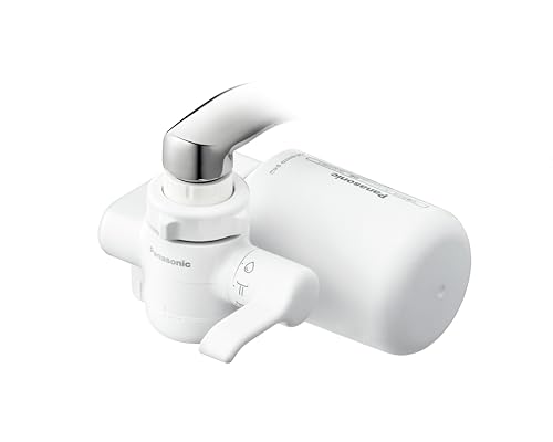 Panasonic Faucet-Mounted Water Purifier, 1-Year Cartridge Replacement, Removes 19 Substances, Made in Japan, White (TK-CJ14-W)