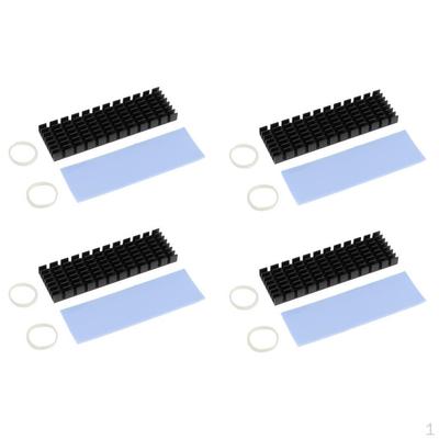 4x Алюминиевый радиатор охлаждения M.2 2280 SSD с термопрокладкой