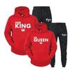 Lover Outfit Her QUEEN or His KING Printed Tracksuits Couple Hoodies Suits Hooded Sweatshirt and Sweatpants Two Piece Set S-4XL