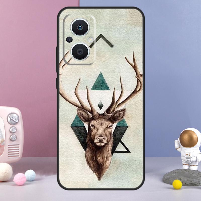 Чехол с оленем для OPPO Reno 14 F 11F 12F 13F 10 11 12 13 Pro 7 8 Lite Чехол для OPPO Find X8 X6 X5 X9 Pro
