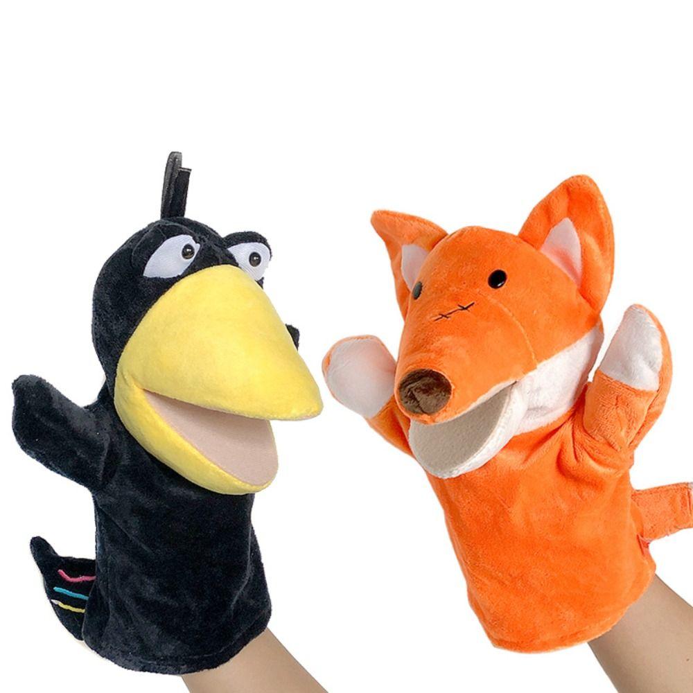 Animal Hand Finger Puppet Plushed Doll Educational Baby Toys Fox Bear Simulator Soft Stuffed Toys Anime Doll Game for Girls