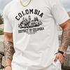 Унисекс Летний Хлопковый Модный Повседневный Свободный Columbia Архитектура С Принтом Букв Хлопковая Футболка