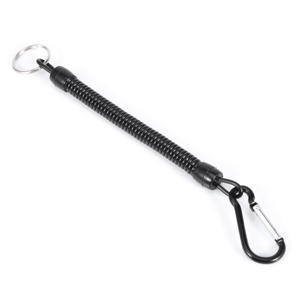 5Pcs Retractable Fishing Lanyards Boating Ropes With Buckle Tackle Secure Accessories Black