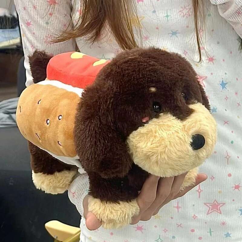 35 см Милая новая плюшевая игрушка такса DIY Начинка для гамбургера Креативная кукла маленькой собаки в качестве подарка на день рождения и Рождество для детей