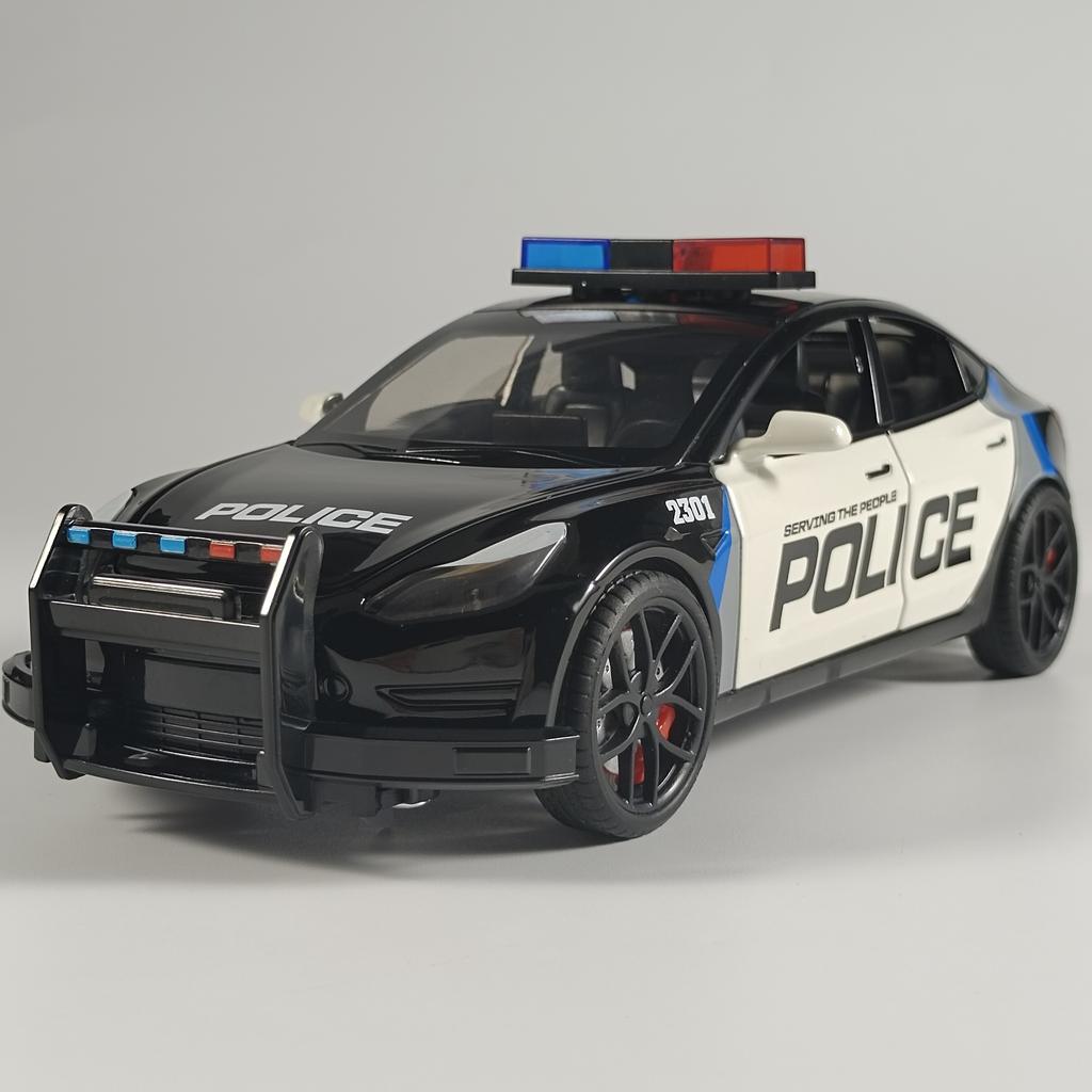 1/24 Scale Police Roadster Model Y Model 3 Cybertruck Model X Model S Diecast Metal Alloy Model Car Children's Toy Car Gift for Friend