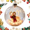 Украшения для вечеринки, Светящийся рождественский ornament со знаком зодиака, Светящийся шар-вывеска с теплым светодиодом, Подвеска на елку, 3D прозрачный акриловый кулон