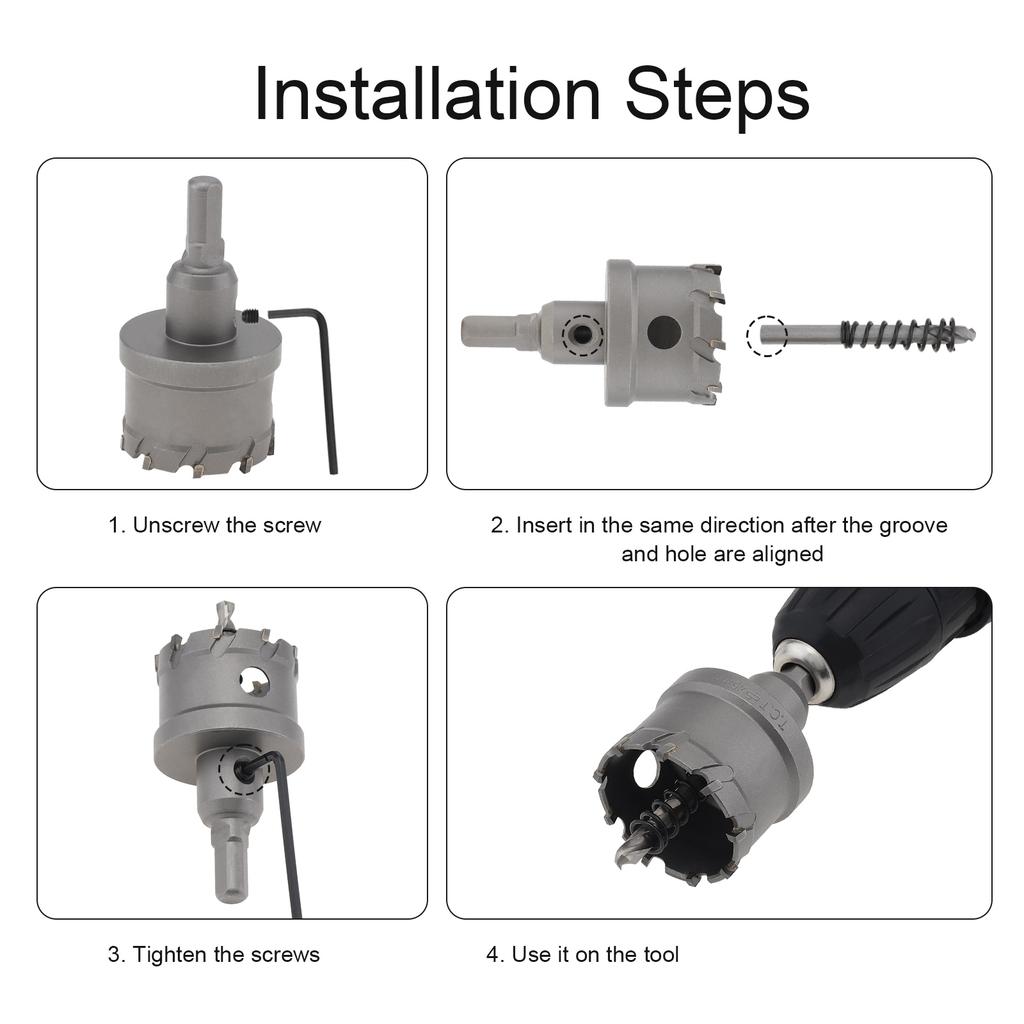 16-45 мм сверло из карбида вольфрама, сверло с твердосплавным кольцевым сверлом TCT, сверло для резки отверстий по нержавеющей стали/алюминиевому сплаву