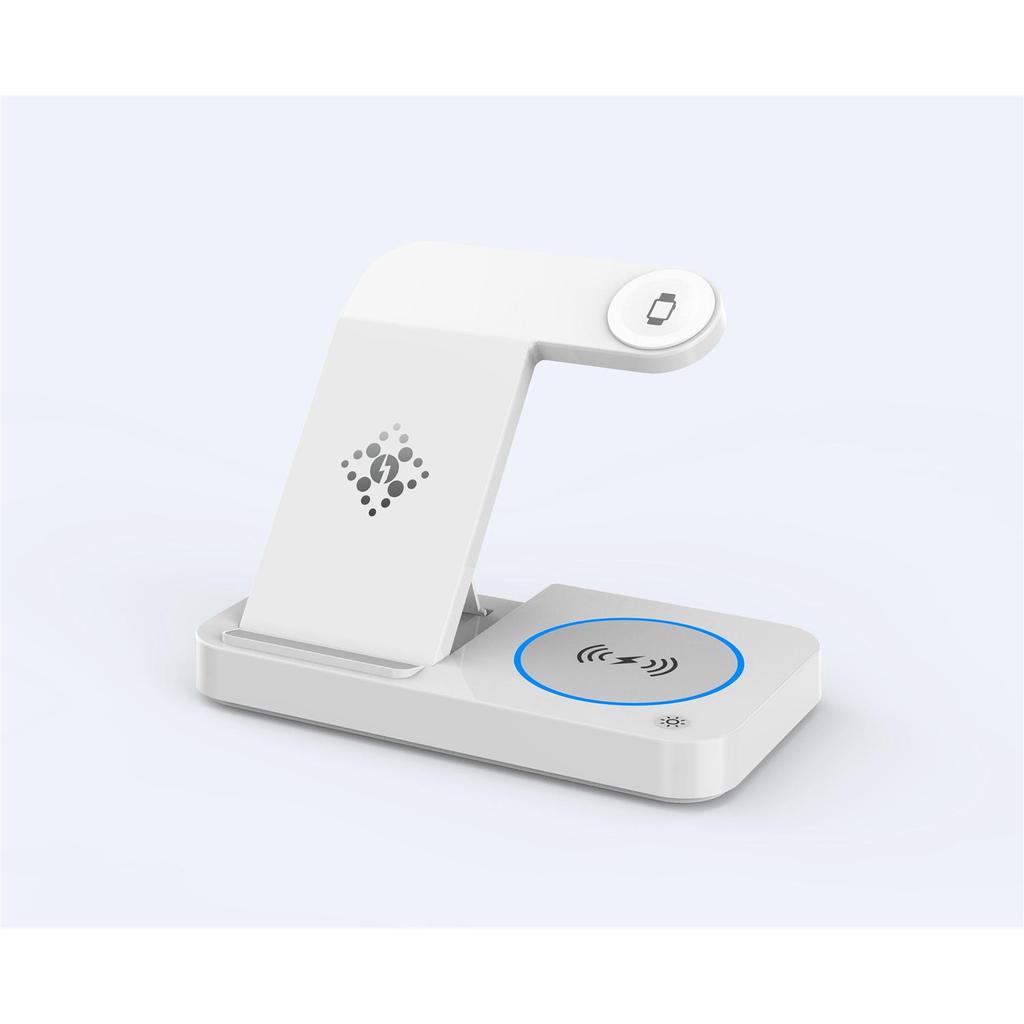 Подставка для быстрого беспроводного зарядного устройства 15 Вт для iPhone 14, 13, 12, 11, 8, Apple Watch, складная зарядная станция 4 в 1 для Airpods Pro iWatch