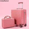 Дорожный чемодан 18 дюймов 20 дюймов, ручная кладь на колесиках, сумка на колесиках, женский багажный набор с модной косметичкой