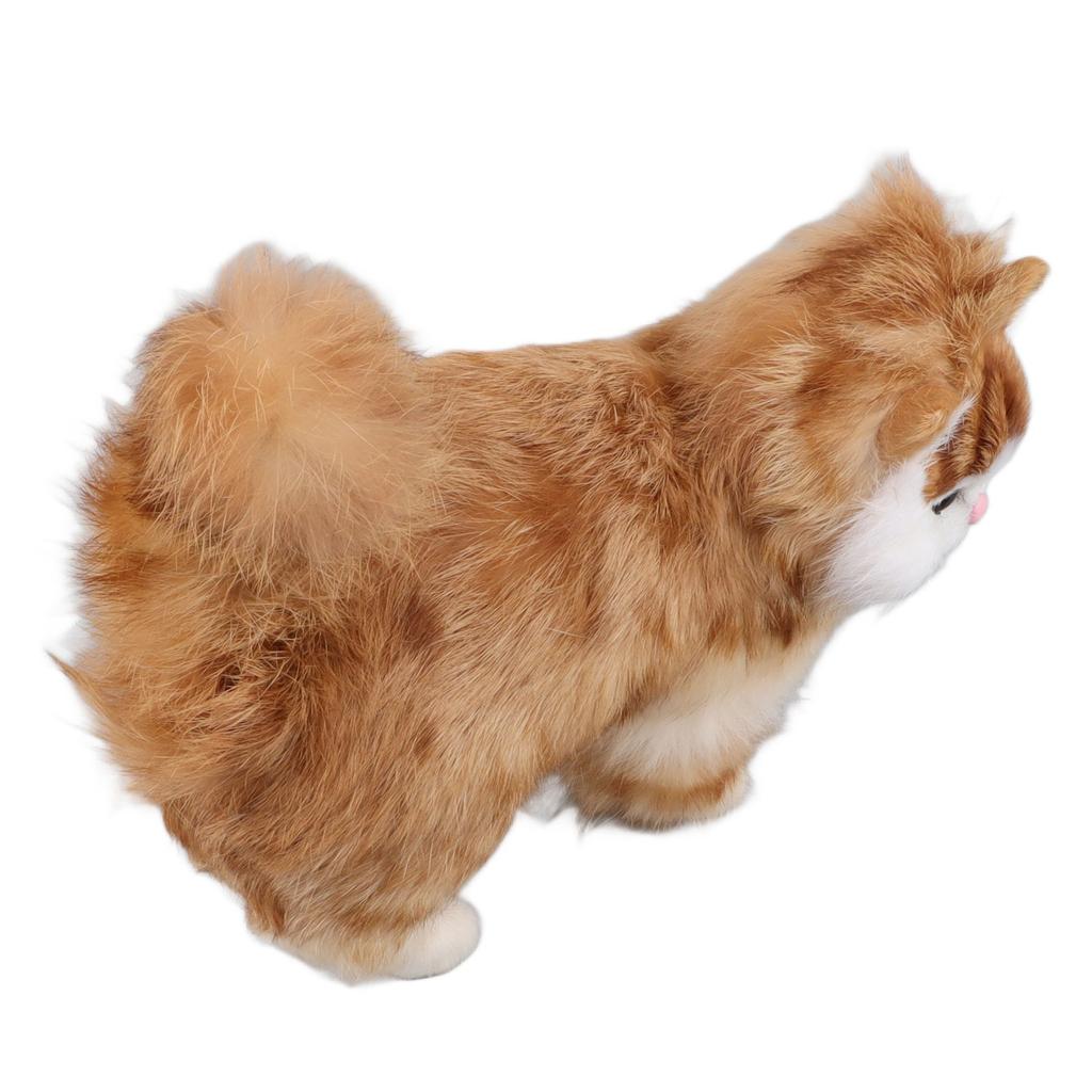 Simulated Cat Plush Toy Realistic Adorable Cat Stuffed Animal Doll Toy Home Decoration Simulated