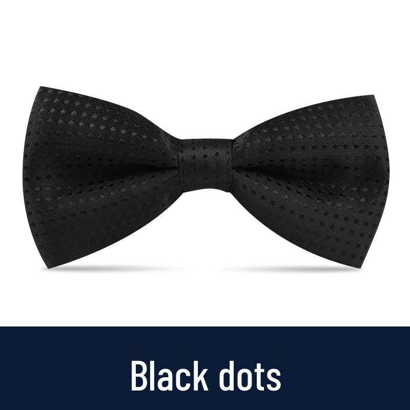 Men's Burgundy & Black Bow Tie for Weddings - British Korean Style
