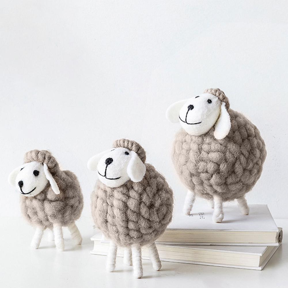 Supplies Miniatures Wool Felt Sheep Home Furnishings Mini Table Ornament Figurines Desktop Decor