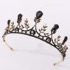 Retro Bride Black Baroque Female Crown Headdress Birthday Gift Crown Wedding Performance Hair Accessories