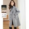 Women's Hepburn Style Double-Sided Wool Blend Mid-Length Coat