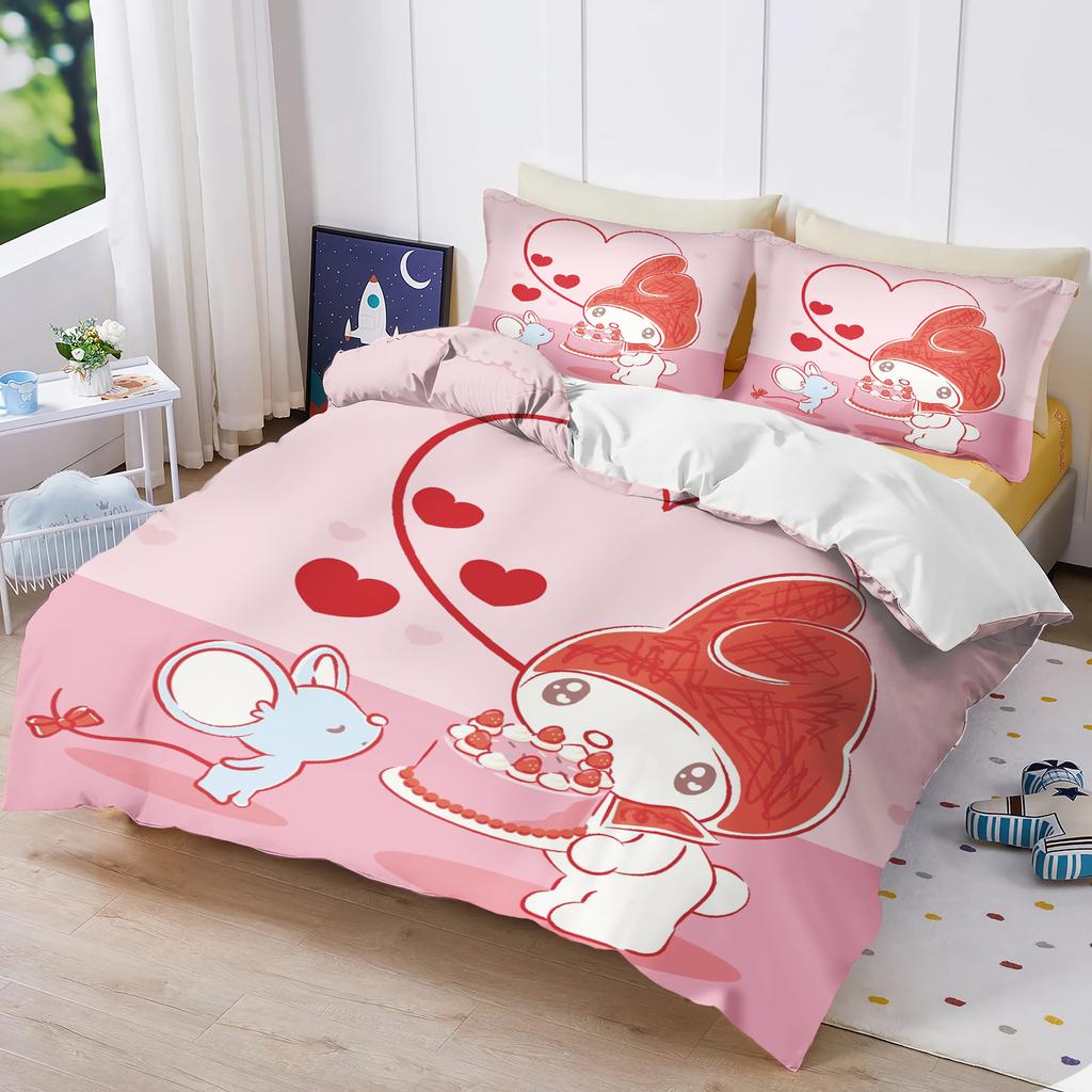 My Melody 3-предметный 1 пододеяльник Один комплект постельного белья Comforte Luxus Изысканный подарок на день рождения Полиэстер Домашний декор