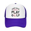 Custom Punk Keep Calm And Play Golf Baseball Cap for Unisex Women Breathable Trucker Hat Outdoor Snapback Dad Hat