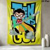 Teen Titans Wall Tapestry Aesthetic Wall Hanging Printed Fabric Blanket Decorative Tapestries For Bedroom Living Room Home Decor