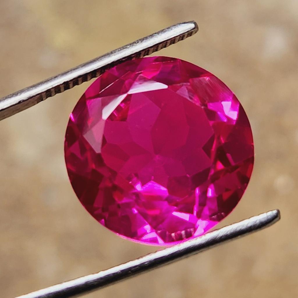 18 mm Natural Flawless Ceylon Padparadscha Sapphire Round Cut Gemstone
