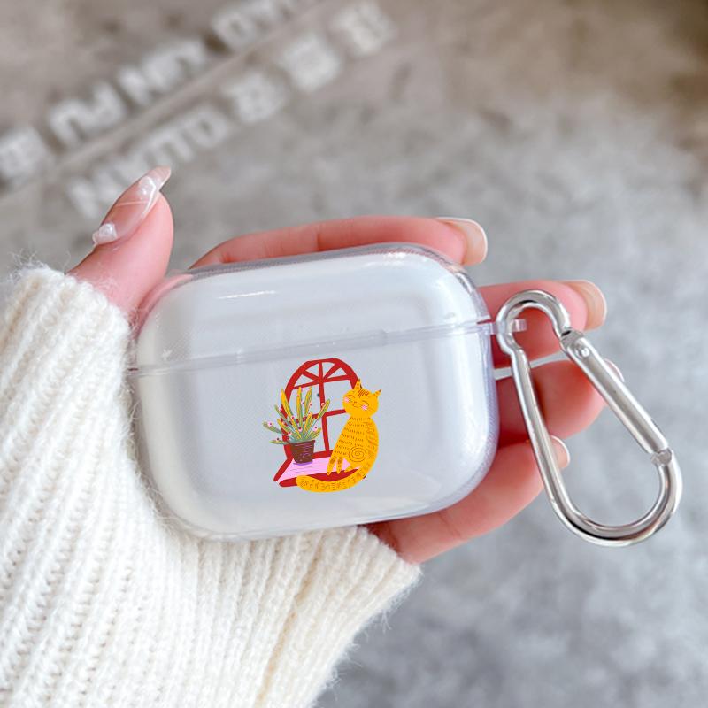 Мультяшный Кот Графический Силиконовый Чехол Для Apple Airpods 1 или 2 Ударопрочный Чехол Для AirPods 3 Pro Pro2 Прозрачный Защитный Чехол Для Наушников