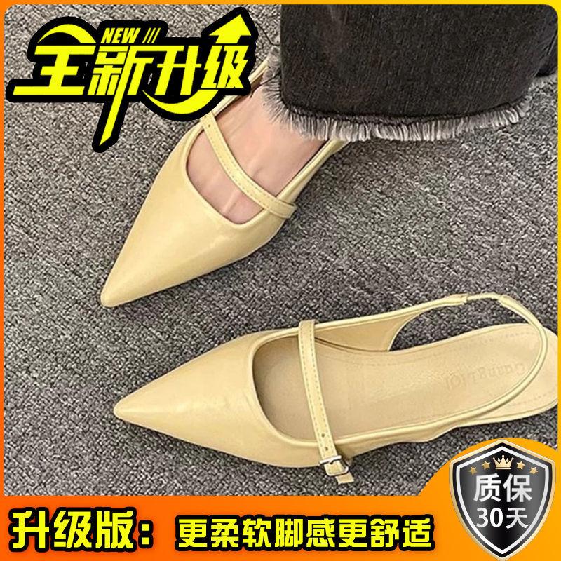 Универсальные сандалии на плоской подошве с сумкой, женская обувь 2025, новые Мэри Джейн с юбкой, остроносые, с нишевым темпераментом, одинарные туфли