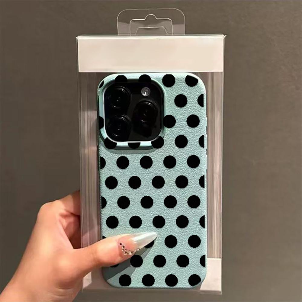 Черный чехол для телефона в горошек для iPhone 17 16 15 11 12 14 13 Pro Max Plus SE 16E Милый мягкий силиконовый чехол