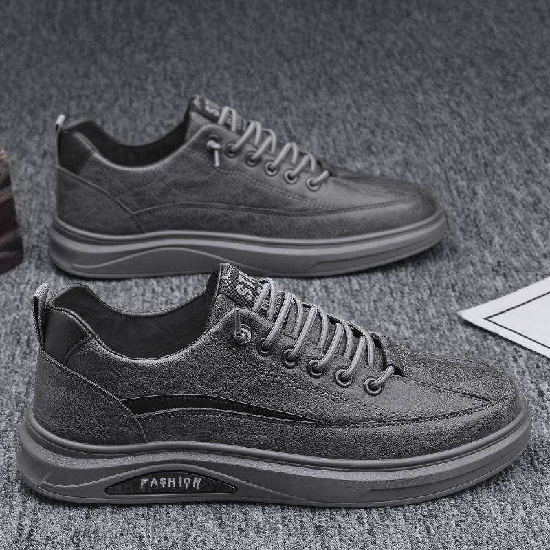 Летняя мужская обувь новая весенне-осенняя спортивная повседневная кожаная обувь мужские кеды черные нескользящие водонепроницаемые для повара рабочие