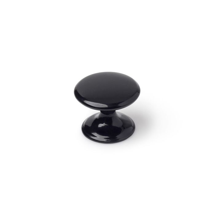 Boutons De Meuble Rond Zamak Peint - Lot De 4 - Noir - H.27 X L.33 X P.33 Mm
