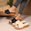 Plus Size Wedge Heel Slippers for Women 2024 Summer New Style Trendy Women's Shoes Female PU Wedge Platform Comfortable Sandals